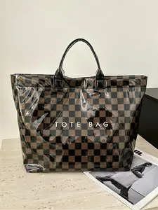 Women's Fashion Casual Plaid Pattern Tote Bag, Checkered Pattern Bag, Large Capacity Handbag, Perfect for Various Occasions, Stylish Shopping Bag, Casual Handbags