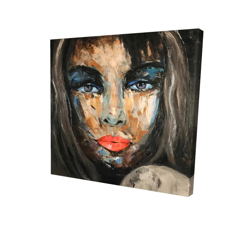 360 Stand Colorful Abstract Face Design Artwork, 36x36 in. Modern Portrait Wall Print, Contemporary Home Decoration for Bedrooms, Artistic, Modern Home Decoration, Abstract Prints, Accent Wall Prints