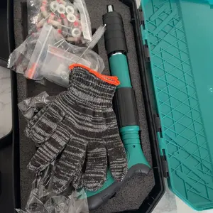 Concrete Nail Gun Kit with 50pcs Nails 5 Speed Adjustable Manual Steel Nail Gun for Red Brick & Concrete Walls Portable Impact Nailgun Metal Low Noise Household Decor