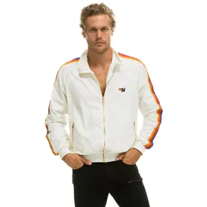 MEN'S 4 STRIPE WINDBREAKER - WHITE