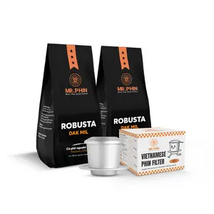 Robusta Dak Mil Ground Vietnamese Coffee with Phin Filter (2.2 lb/2 Pack)