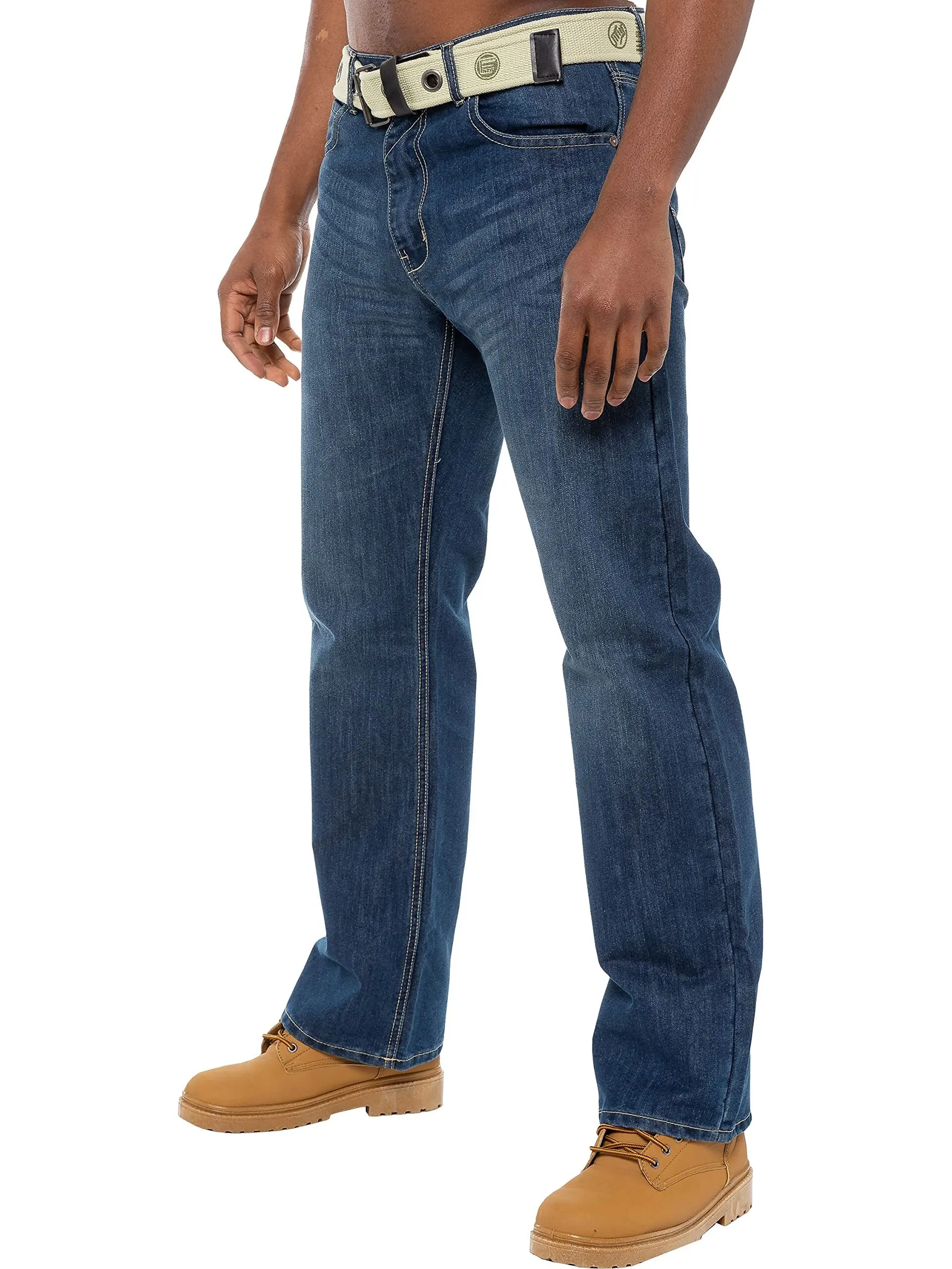 Enzo Straight Fit Blue Designer Jeans + Free Belt