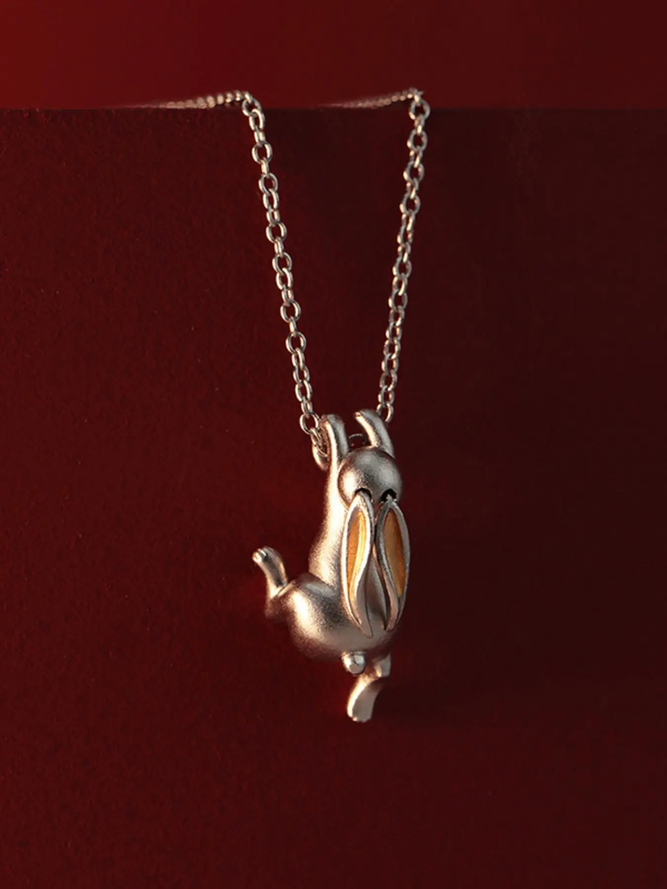 Fashion Creative Rabbit Pendant Alloy Necklace, Ears Bunny Charm, Women's Daily Festival Party Jewelry Gift, All Seasons Accessory