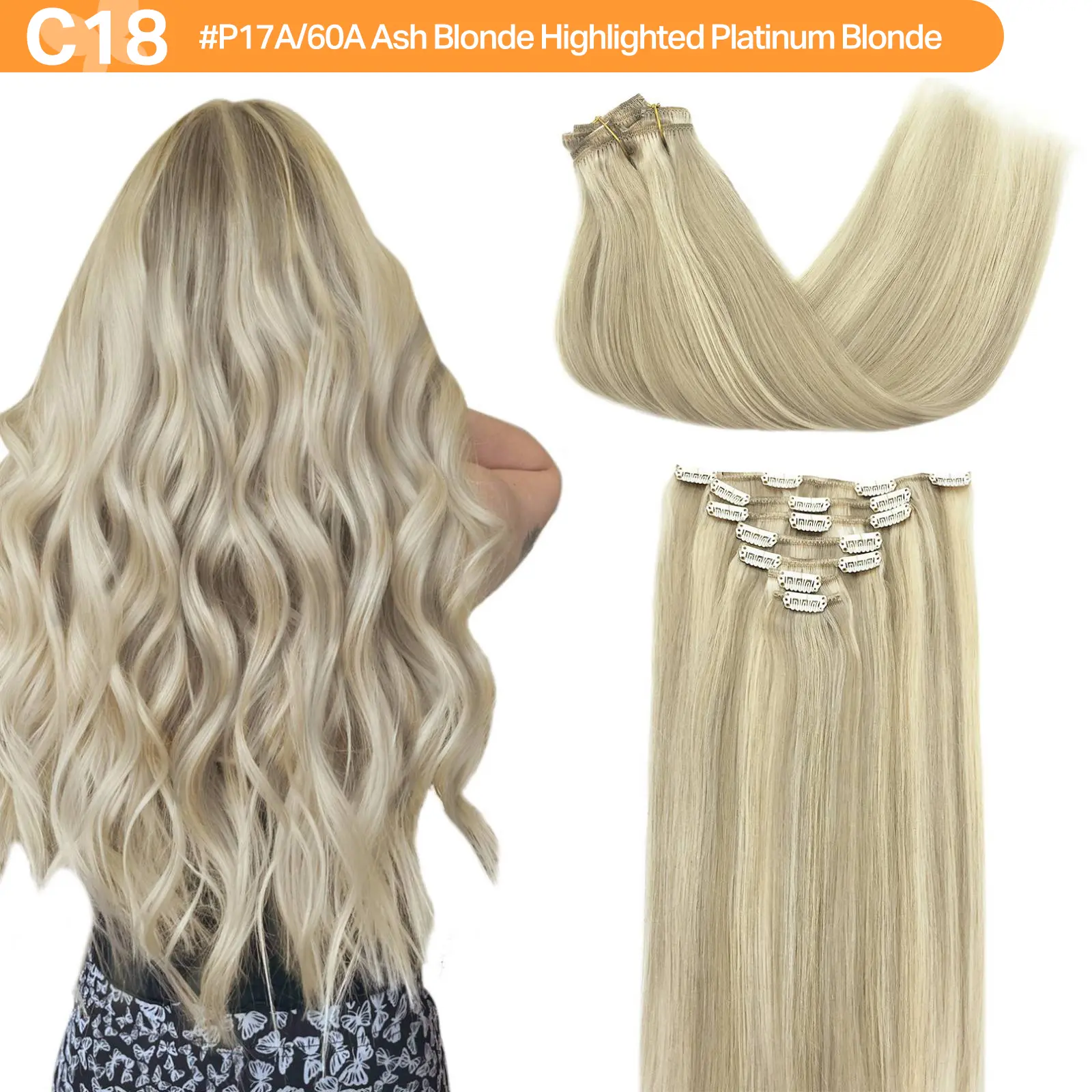 #P17A/60A Ash Blonde Highlighted Platinum Blonde