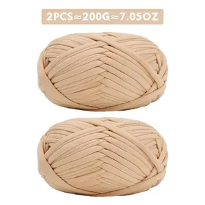 2-Pack Fabric Yarn Thread Set 200g, Ideal for Knitting Storage Baskets Bags Hats Pet Beds Handmade Crafts