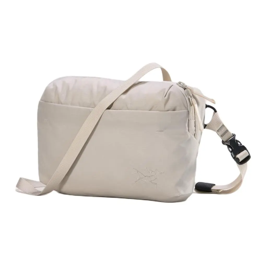 Women's Crossbody & Shoulder Bag - Arcteryx Heliad 6 2.5L Nylon Premium Shoulder Sling Bag, Unisex Versatile Style with Logo Zipper, Elegant Brown Design, Premium Shoulder Bag