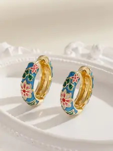Elegant Floral Design Women's Earrings, Fashionable Enamel Color Flower Pattern Jewelry, Perfect Gift for Her, Stylish Accessory, High Quality Earrings