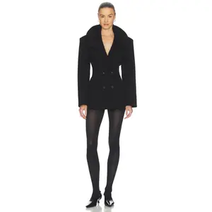 Helsa The Rampling Blazer in Thick Crepe in Black