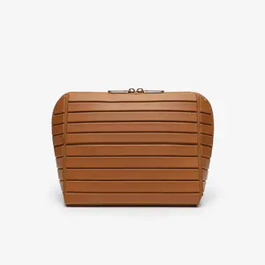 Compact Travel Makeup Bag for Women 7.87×7.09×4.33in, Open Flat Waterproof Cosmetic Bag, Portable Toiletry Organizer for Skincare & Daily Use
