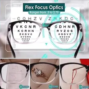 One Reader Auto-Focus Glasses - Unisex, 5 Styles to Choose From Comfort Adjustable Clear Square Frames.