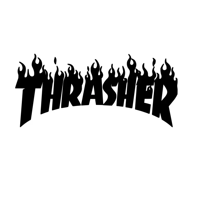 Thrasher Car Sticker - Black and White Classic Logo Decal
