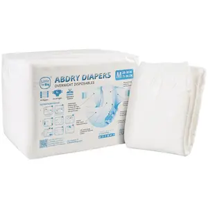 Littleforbig Adult Diaper 10 Pieces ABDry White Diapers for Adults Soft Absorbent Night Use Disposable Diapers Ideal for Women Care, Adult Incontinence Briefs with Tabs