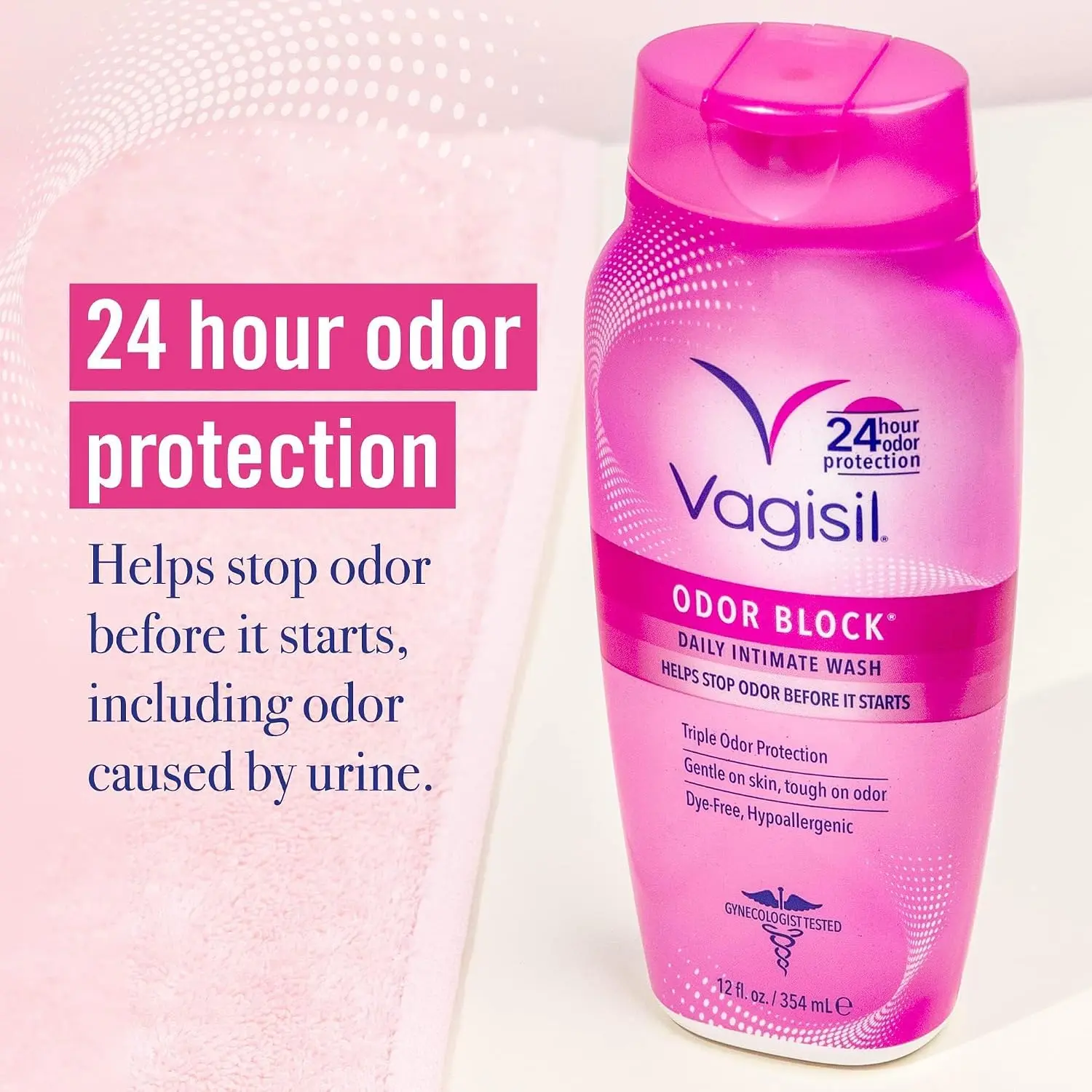 Feminine Intimate Wash for 24-Hour Odor Control & Intimate Health, Gentle Daily Cleaning with Aloe & Chamomile, Hypoallergenic Liquid - 12 fl oz (3 Pack), Aloe Blend, Feminine Cleansing Gel Intimate Washes & Wipes