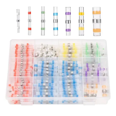 GJANSH 400pcs Solder connectors with Heat Shrink Waterproof Electrical Docking Joints for Sealing Wire Connections. DIY Electrical Connection Wiring and solderless Terminal Wire Connection,