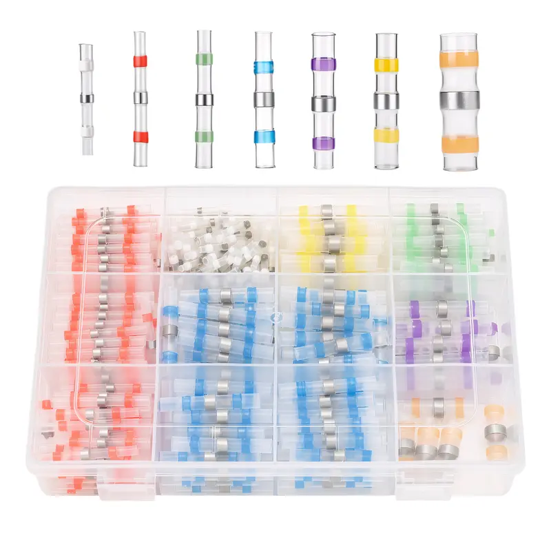 GJANSH 400pcs Solder connectors with Heat Shrink Waterproof Electrical Docking Joints for Sealing Wire Connections. DIY Electrical Connection Wiring and solderless Terminal Wire Connection,