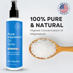 Zen Routine Pure Magnesium Oil Spray – USP Grade, Made in USA | Pharmaceutical for Restful Sleep, Muscle Relaxation & Stress Relief, Magnesium Deficiency Support, Body Care