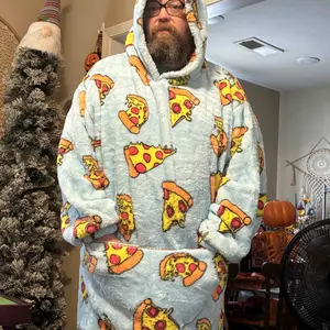 Msrlassn Oversized Wearable Blanket Hoodie as Valentine's Day Gifts for Mom Women Girlfriend Men,Plus Size Sleepwear Blanket Hooded for Women Men, 1Pcs Nightgown Loungewear Womenswear Sweatshirt Blanket with Pocket