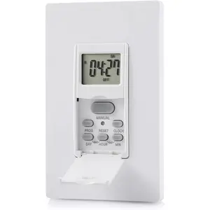F-PSP05 Indoor in Wall Timer Switch for Light, 7 Day, 7 ON/Off Settings, DST RDM Mode, Programmable Digital Switch Timer for Lights, Fans, Motors, Neutral Wire Required, ETL Listed