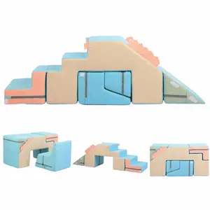 4 in 1 Foam Climbing Blocks for Toddlers,Indoor Soft Climb and Crawl Play Climbing Toys for Creativity & Imagination (Compressed delivery)