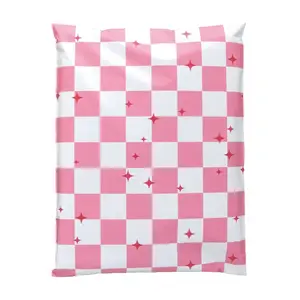 Pink Plaid Poly Mailers Size 10x13 Colorful Shipping Bags