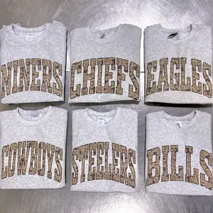 Camo Football Team Graphic Sweatshirt Ash Unisex Camouflage Football Pullover Team Football Sports Sweater