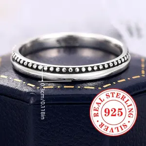 925 Sterling Silvery Boho Style Ring for Women Party Hip Hop Daily Casual Wear Vintage Ring Without Box