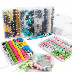 118PCS Boxed Leopard Print Silicone Beads，Lentil Beads Acrylic Bubble Gum Beads for Keychain Making