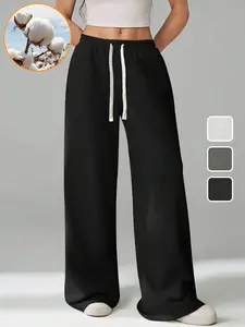 Women's Comfy All-Season Drawstring Waist Pants, Casual Loose Fitting Cotton Trousers, Women's Bottoms for Daily Life & Travel, Relaxed Fit summerwins