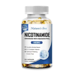 Nicotinamide with Resveratrol - 120 Veggie Capsules - Vitamin B3 500mg (Niacinamide Flush Free) - Supplement to Support NAD, Skin Cell Health & Energy Antioxidant Metabolic Boost Vitality