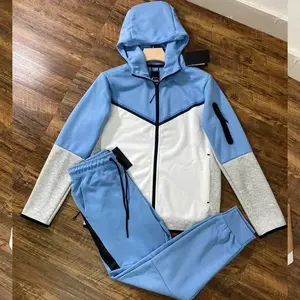 Set of men's sports jacket hooded sweatshirt set, men's slim fit cardigan hooded sweatshirt, high-quality Father's Day gift