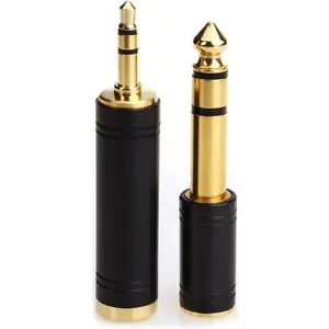 X- APT07  3.5mm M to 6.35mm F Stereo Pure Copper Adapter, 1/8 Inch Plug Male to 1/4 Inch Jack Female Adapter, Can be Used Conversion Headphone adapte, amp adapte, Black Fashion 2-Pack