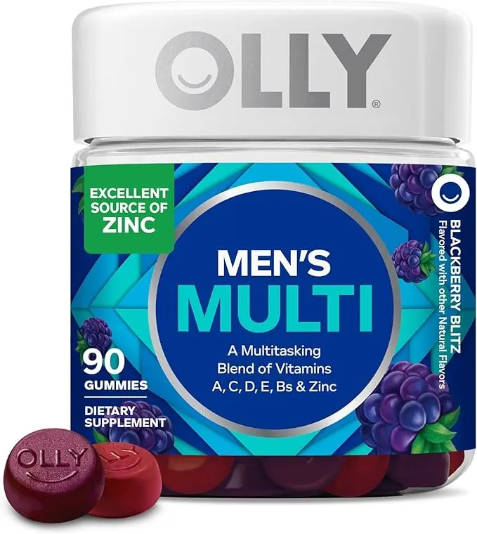 OLLY Men's Chewable Multivitamin Gummies - Natural, Antioxidant-Rich, Dye-Free, Gluten-Free Dietary Supplement for Body Health & Heart Health