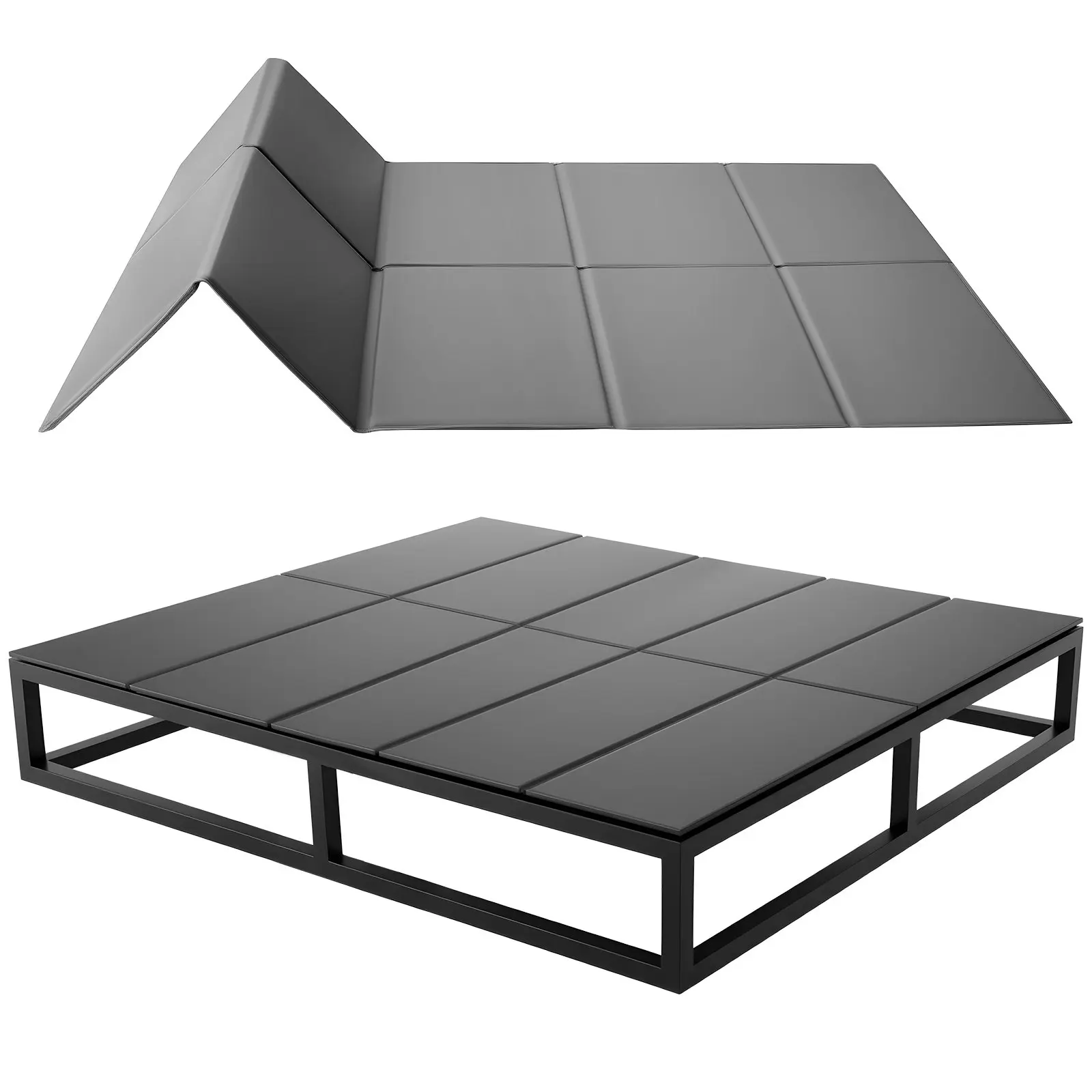 【Summerfinds】VEVOR California King Bunkie Board, 72.4x83.8 in Foldable Plastic Polypropylene Core Under-Mattress Board, 600D Oxford Fabric, Hook-and-Loop Non-Slip Straps, Anti-Sag Stable for Bunk Beds, Guest Rooms