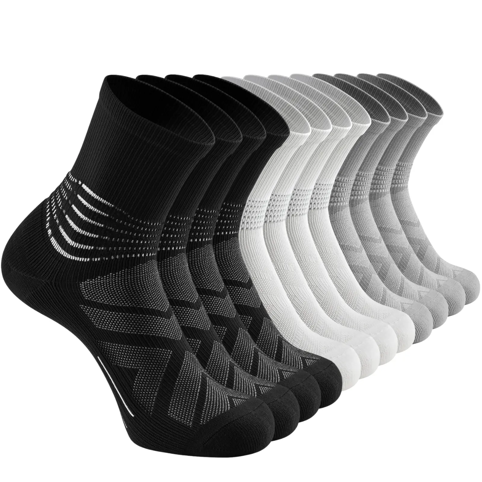 IRAMY Compression Ankle Support Crew Socks Women Men  Coolmax Wicking Plantar Fasciitis Relief Running Hiking Socks 6 Pairs Sports Stockings Work Out tiktokshopspringglowup summervibes Menswear Beige Surgery Stretched Small Medium Big Elastic Big Mesh