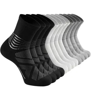 IRAMY Compression Ankle Support Crew Socks Women Men  Coolmax Wicking Plantar Fasciitis Relief Running Hiking Socks 6 Pairs Sports Stockings Work Out tiktokshopspringglowup summervibes