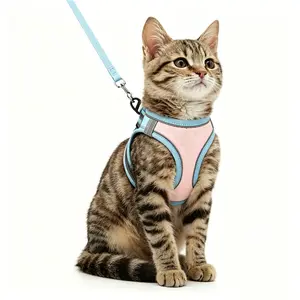 Breathable Escape Proof Cat Harness With Leash, Adjustable Soft Mesh Vest for Cats & Small Dogs