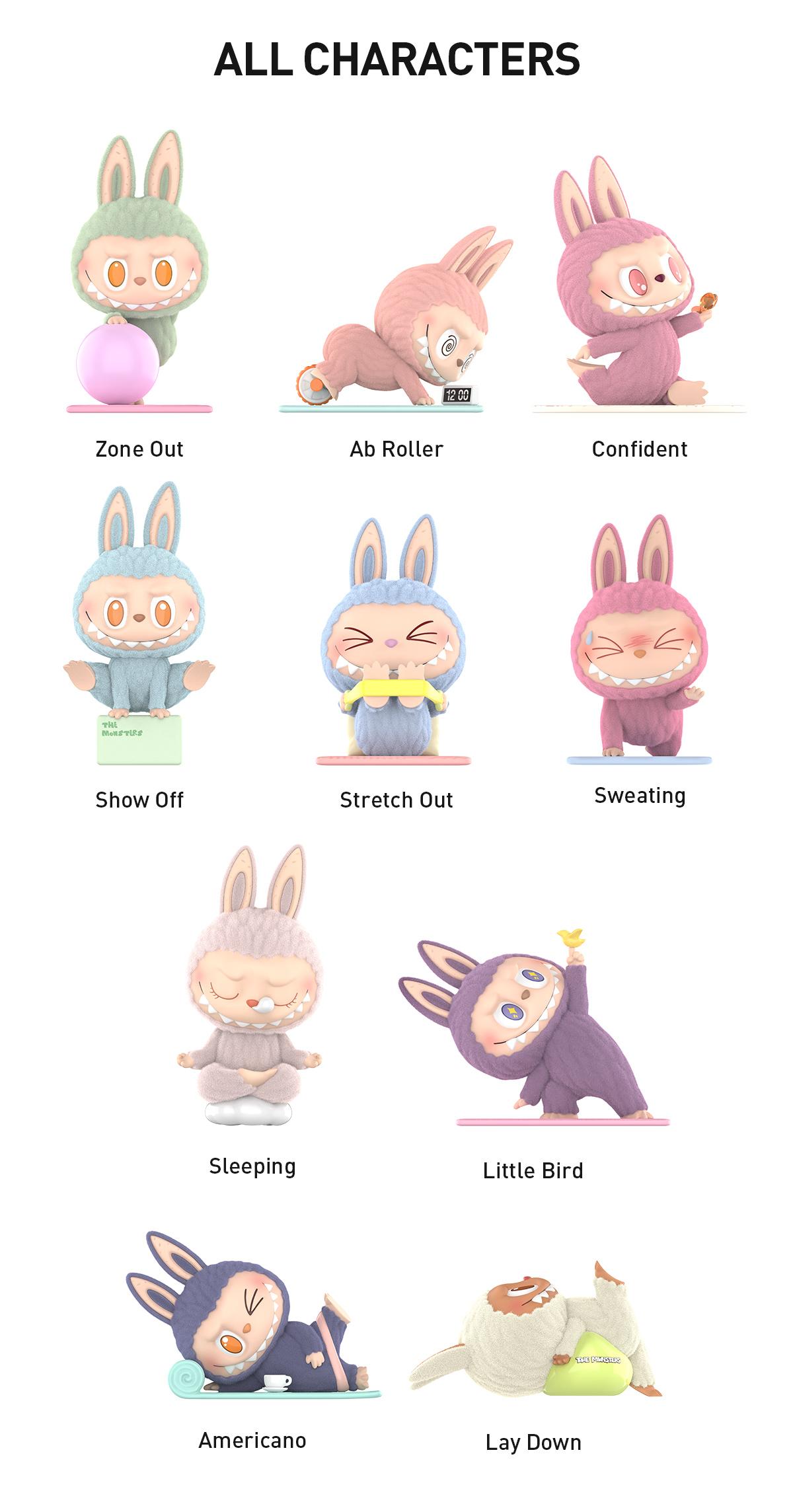 POP MART THE MONSTERS Lazy Yoga Series Figures, Blind Box POP MART THE MONSTERS Lazy Yoga Series Figures, Blind Box