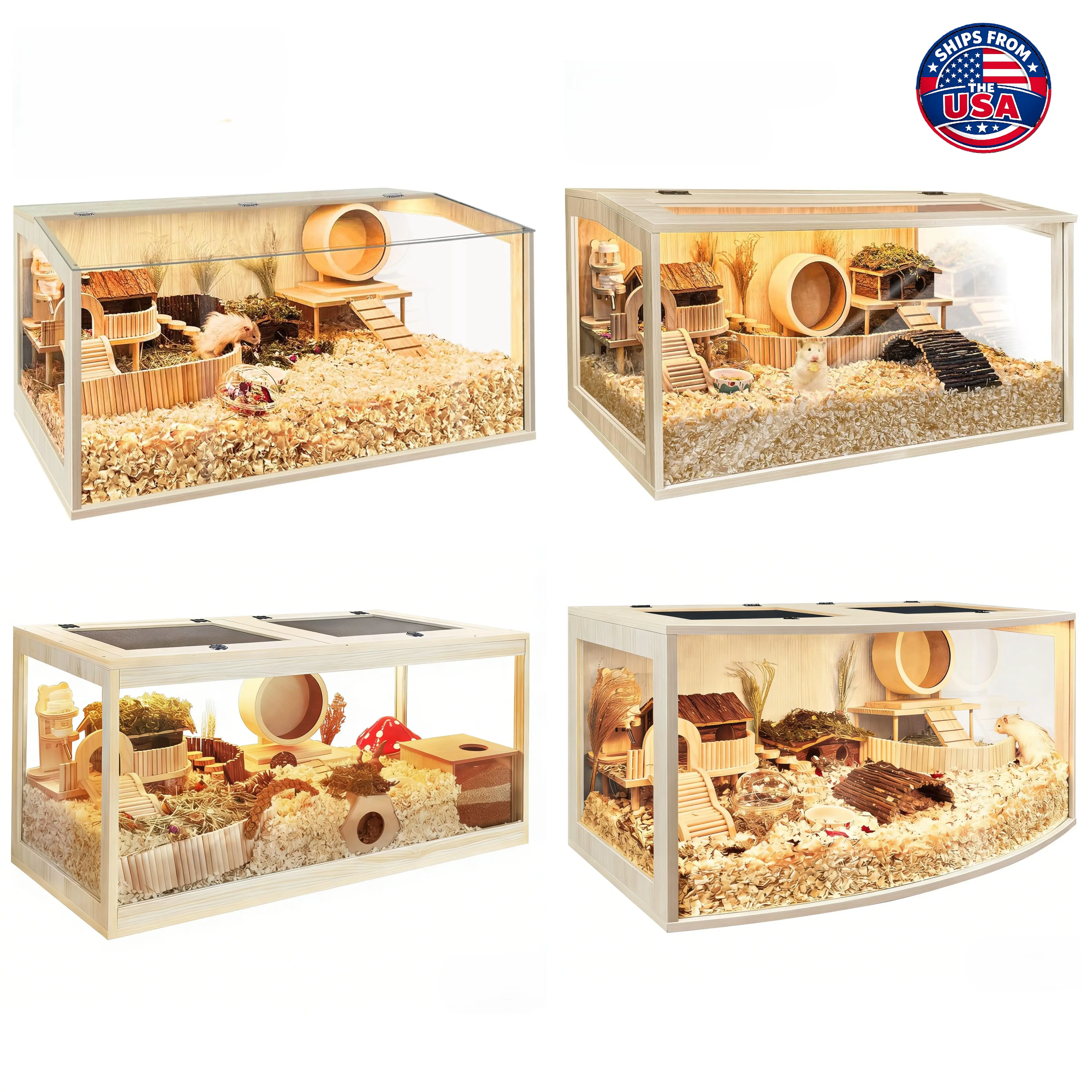 PROLEE Hamster Cage Chewproof, 48"L x 20"W x 20"H Inches, 960 sq.in Large Hamster Cages and Habitats, Openable Top Small Animal Cage Solid Built, Access for Hamster Gerbil Mouse