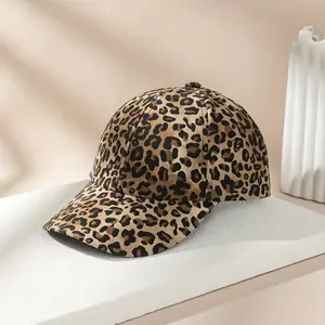 Popular women's leopard print fashionable and versatile outdoor sunshade casual couple style girl baseball cap fall hat season new trendy