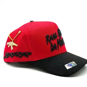Premium high quality hat RHLM red and black with gold pin