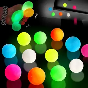IMOLI 4/6 Pcs Glow In The Dark Party Ball, Stress Relief Round Self-adhesive Luminous Decoration Ball, Decoration Supplies for Party