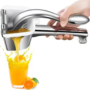 Real Stainless Steel Lemon Juicer Citrus Juicer Manual Heavy Duty Hand Squeeze Juicer Orange Lime Grapefruit Press -
