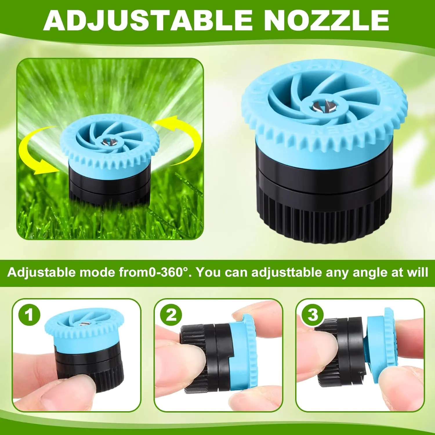 16 Pcs Variable Arc Nozzle Radius High Efficiency Replacement Pop up Sprinkler Heads Compatible with Rainbird, Hunter, Orbit Pop-up Sprinklers(Blue,6 Van) 16 Pcs Variable Arc Nozzle Radius High Efficiency Replacement Pop up Sprinkler Heads Compatible with Rainbird, Hunter, Orbit Pop-up Sprinklers(Blue,6 Van)