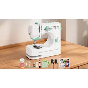 Portable Electric Sewing Machine Kit,Beginner-Friendly Sewing Machine, Compact Mini Sewing Machine with Complete Sewing Accessories Set, Electric Portable Sewing Machine with Full Practical Functions, Built-in 12 Stitch Patterns, Supports Twin Needle Use