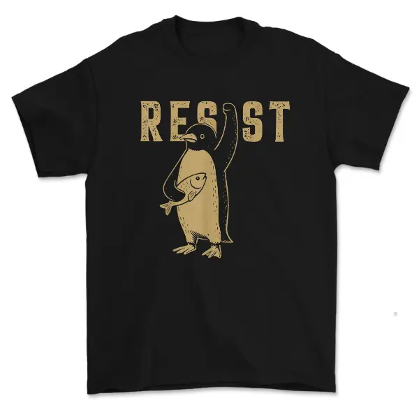 Resist Penguins Shirt, Penguins Against Tariffs Unisex Shirt, Penguins Activism Graphic We Stand With Penguins, Graphic Tee, Funny T-Shirt