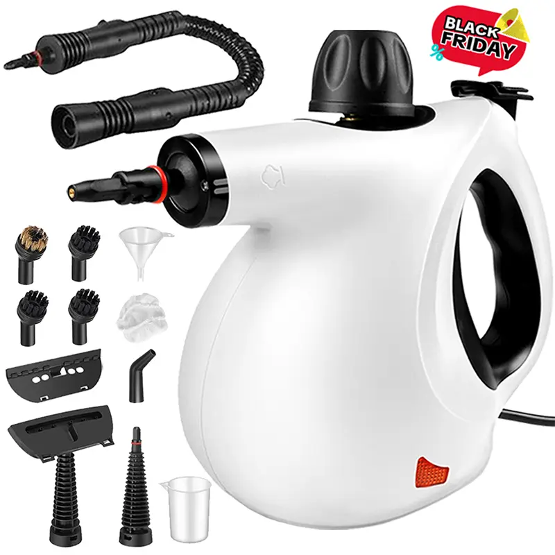 Pressurized Handheld Multi-Surface Natural Steam Cleaner with 12 Replacement Parts - High-Powered, Labor-Saving Corded Option for Home, Car Use (Handheld, At-Home Steam Cleaners), Handheld Steam Cleaners