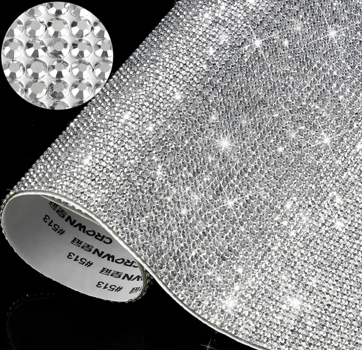 Outus 12000 Pcs Bling Bling Rhinestone Sheet Rhinestones Sticker DIY Car Decoration Sticker Self Adhesive Glitter Crystal Gem Stickers for Car Decoration, 9.4 x 7.9 Inch(Big Red AB Color)