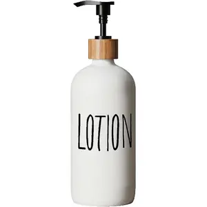 Refillable Matte Black Glass Lotion Dispenser Rustic Hand Lotion Bottle Suitable for Bedroom, holds body or hand lotion, perfect for rustic bedroom decor