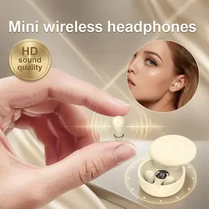 Mini Invisible Wireless Earbuds, Bluetooth 5.4 True Wireless In-Ear Headphones with HD Sound, Noise Cancelling Sport Earphones for Sleep & Gaming