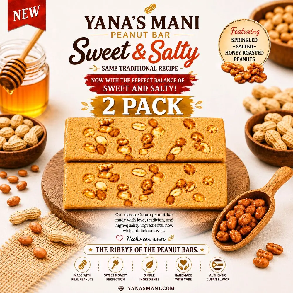Yana's Sweet & Salty Peanut Mani Snack Bar, 8oz (227g) 2-Pack